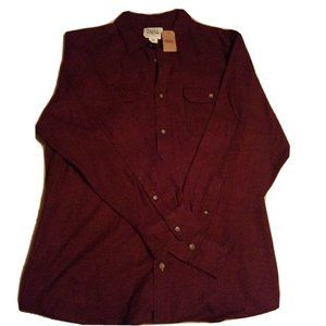 Field & Stream Flannel Long Sleeve Shirt NWT Russet Brown Heather Button Down